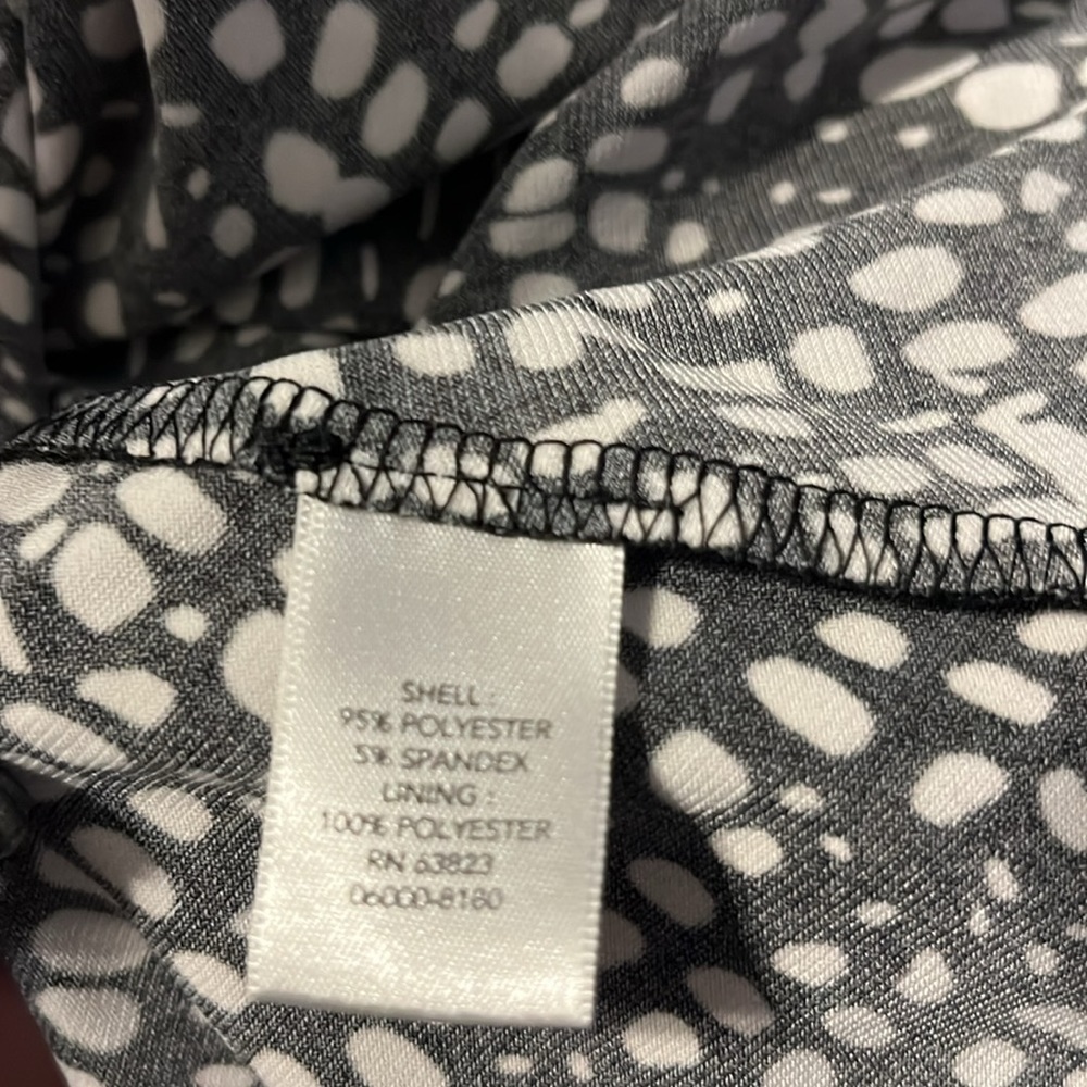 Black and white polka dot CJ Banks faux wrap dress, lined with front tie. NWT. - Picture 8 of 8